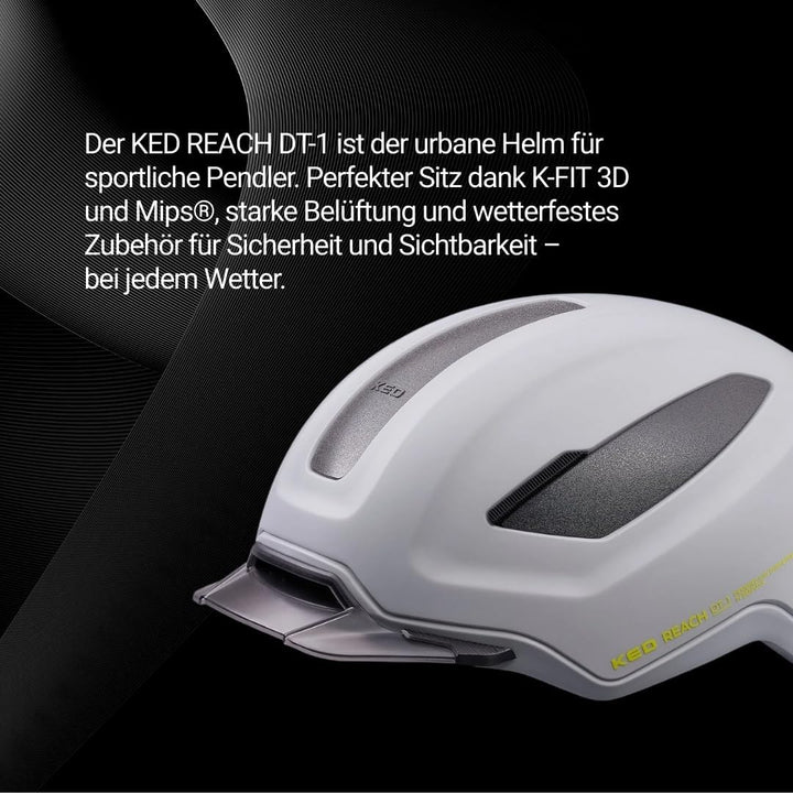 KED Fahrradhelm Reach DT-1 MIPS für Alltag und Commuter Grey Matt M (54-58 cm), Grey Matt M (54-58 c