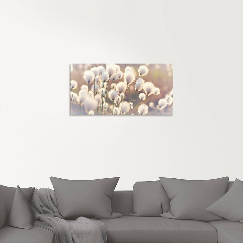 ARTland Glasbilder Wandbild Glas Bild einteilig 100 x 50 cm Natur Zauber Idyll Frühling Moor Pflanze