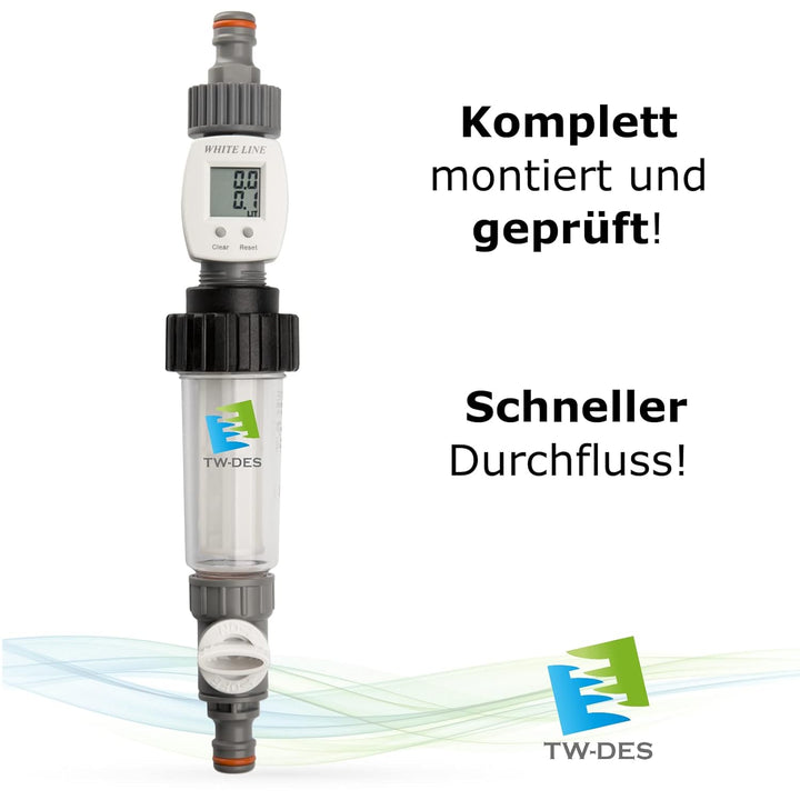 TW-DES Original Befüllfilter COMFORT mit Wasseruhr für Wohnmobil Caravan Wohnwagen Boot