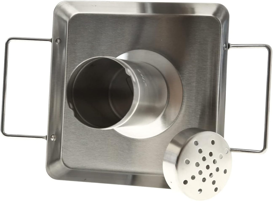 Hähnchenhalter Edelstahl mit Dampfdose und Fettschale BBQ Hähnchenbräter für Grill und Backofen Bier