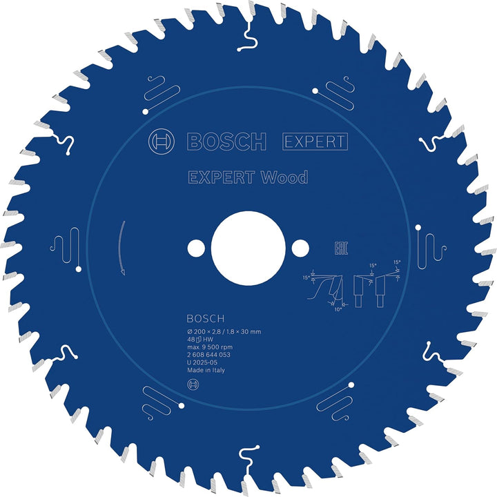 Bosch Professional 1x Kreissägeblatt Expert for Wood (Holz, Sägeblatt Ø 200 x 30 x 2,8 mm, 48 Zähne,