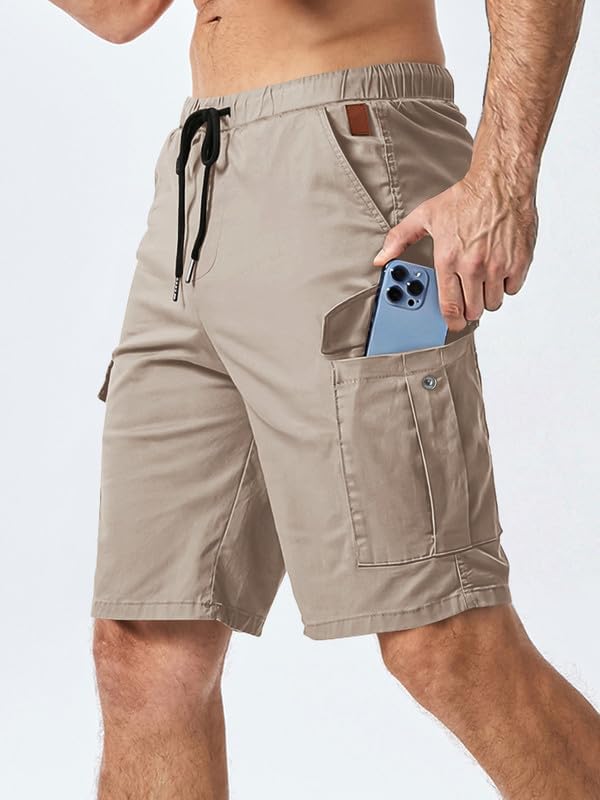 Elegancity Kurze Hosen Herren Cargo Shorts Sommer Freizeithose Kurze Elastische Taille Chino Shorts