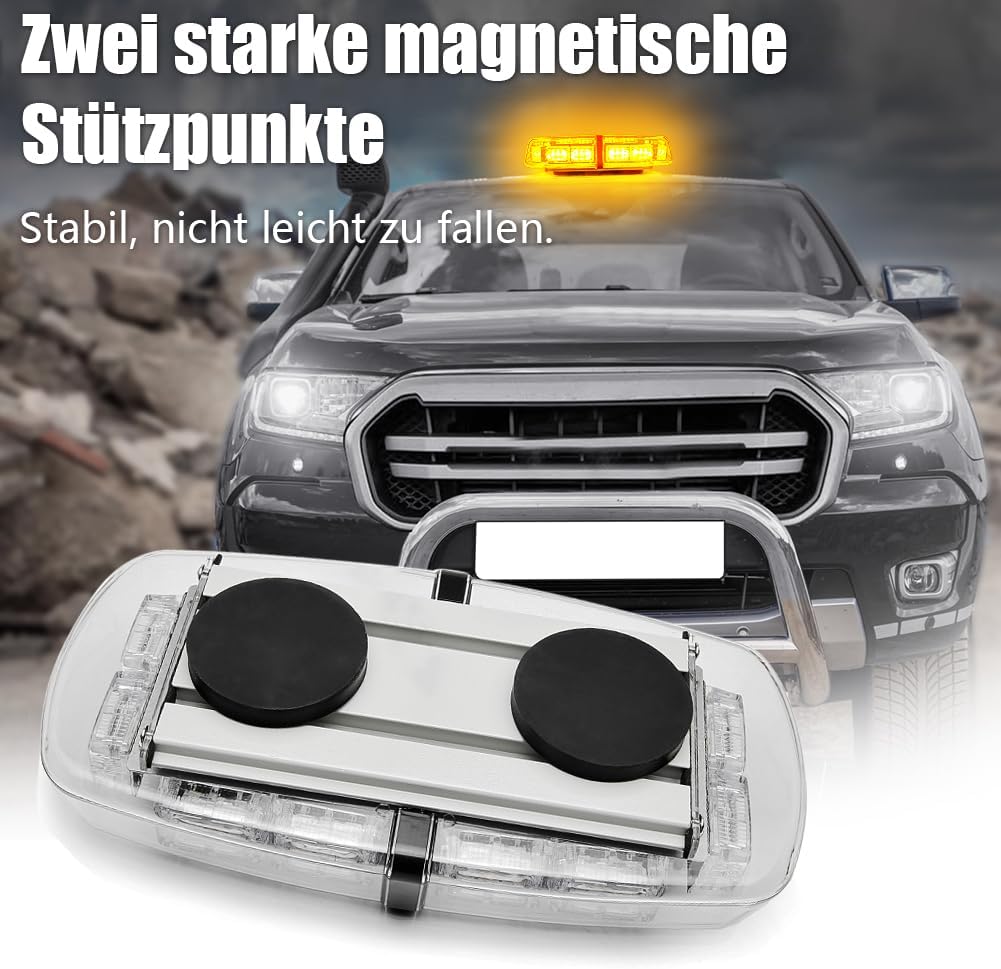 ROUTEKING 36 LED Warnleuchte - 12/24V Rundumkennleuchte Warnlicht 7 Modi Light Mit Super Magnetfuss,