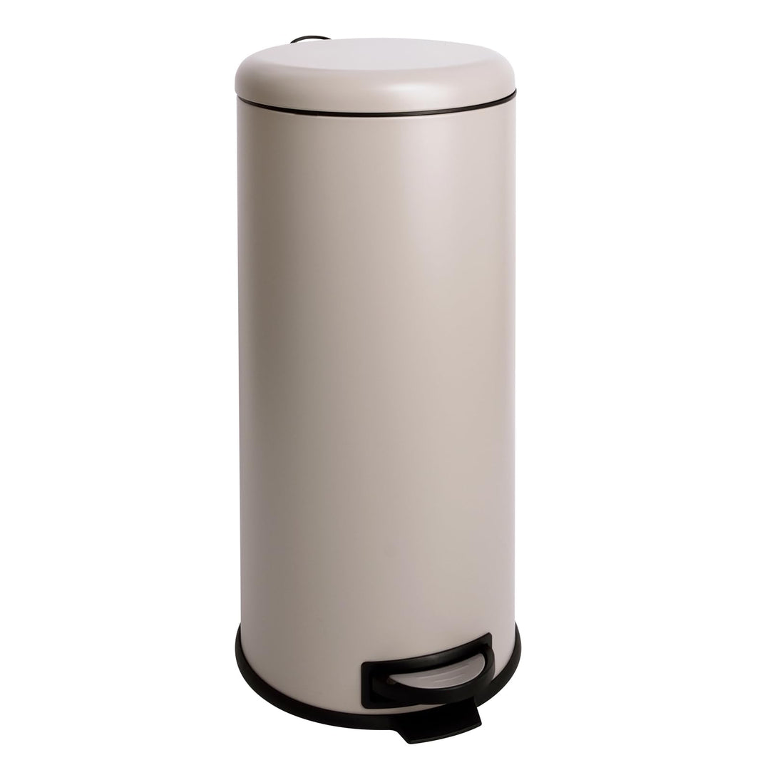 SVITA T30 Mülleimer Treteimer Abfalleimer 30 Liter inkl. Inneneimer rund Küchen-Hilfe Taupe, Taupe