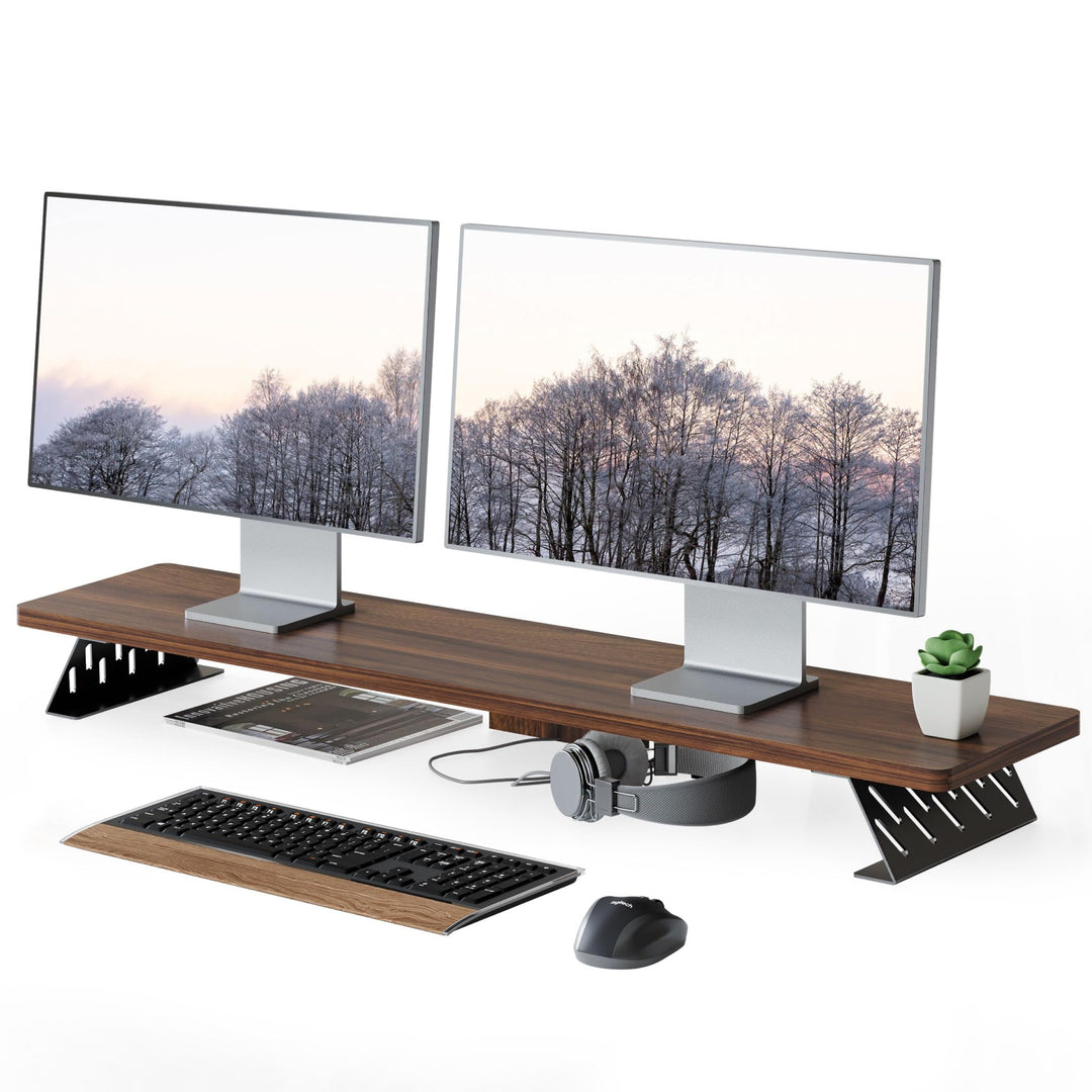 Fenge Dual Monitorständer mit Modernen Metallfüssen Multifunktionaler Bildschirmständer für Computer