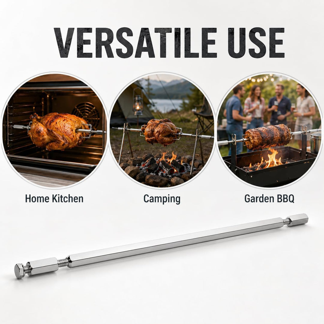 Cabilock Drehspiessstange Für Heissluftfritteuse Edelstahl-gestell Für Grillwerkzeug Ersatz-drehspie