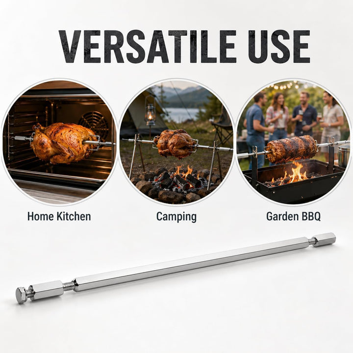 Cabilock Drehspiessstange Für Heissluftfritteuse Edelstahl-gestell Für Grillwerkzeug Ersatz-drehspie