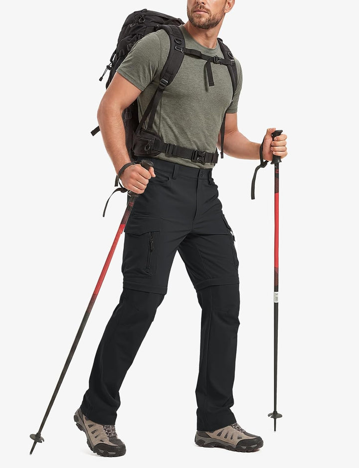 Vzteek Herren Wanderhose Zip Off Trekkinghose Outdoorhose Sommer Softshell Stretch Hose Kurz für Wan