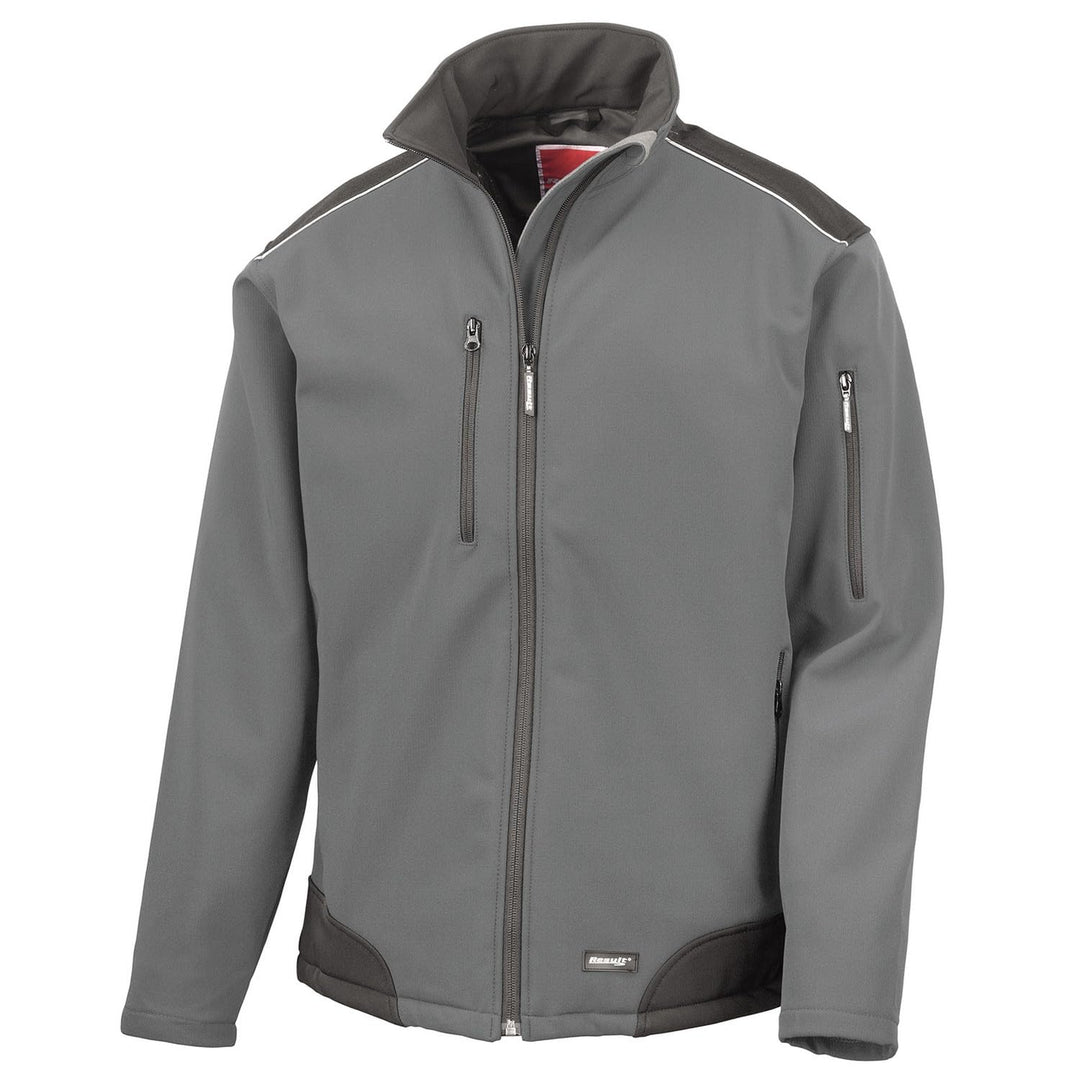 Result Herren R124a Ripstop Softshell Arbeitsjacke 3XL grau / schwarz, 3XL grau / schwarz