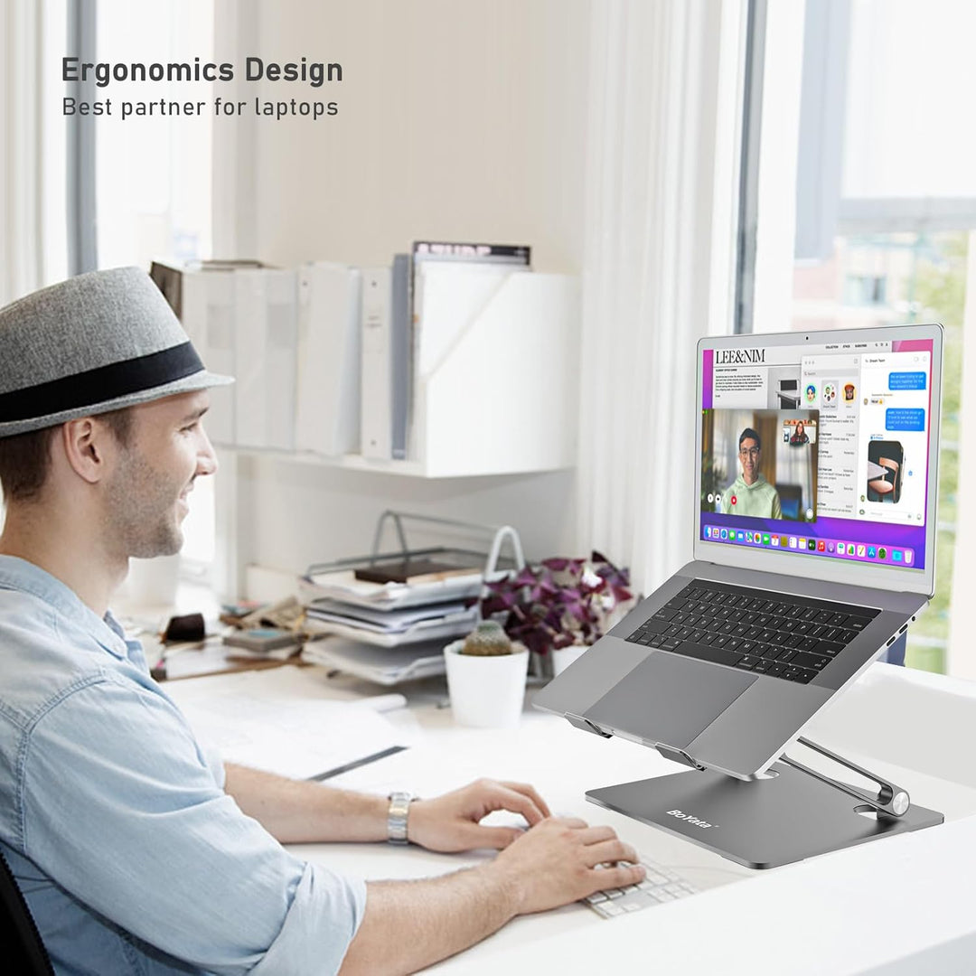 BoYata Laptop Ständer, Mehrwinke mit Lüftungsschlitzen, Verstellbarer Notebook Ständer, Kompatibel f