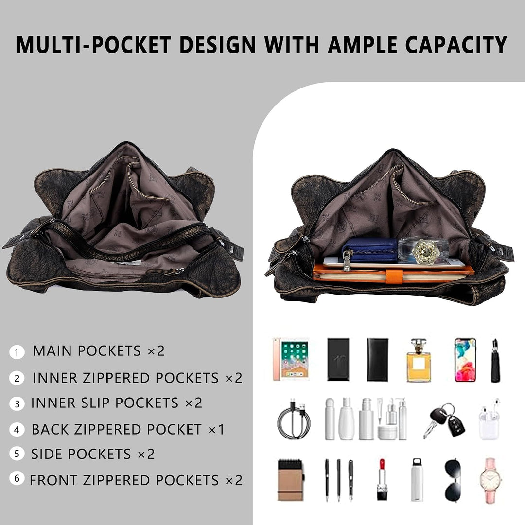 Angel Kiss Damen Schultertasche Hobo Tasche Umhängetaschen Schlusstaschen Henkeltaschen weiches PU L