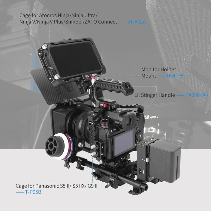 Nitze Ninja V Cage for Atomos Ninja V/Ninja V+ / Shinobi/ZATO Connect 5"/ Ninja/Ninja Ultra with HDM
