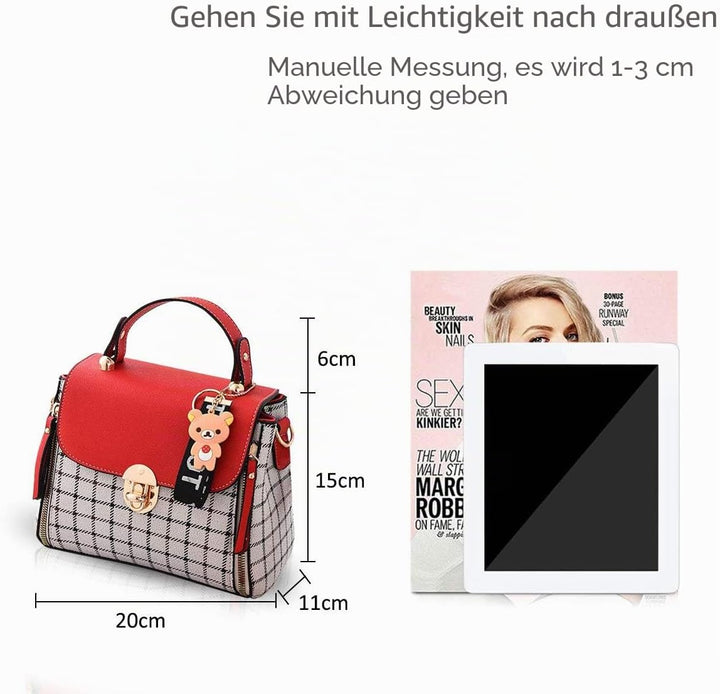 NICOLE&DORIS Handtaschen für Damen Niedliche Umhängetasche Mädchen Reissverschluss Handtasche PU Led