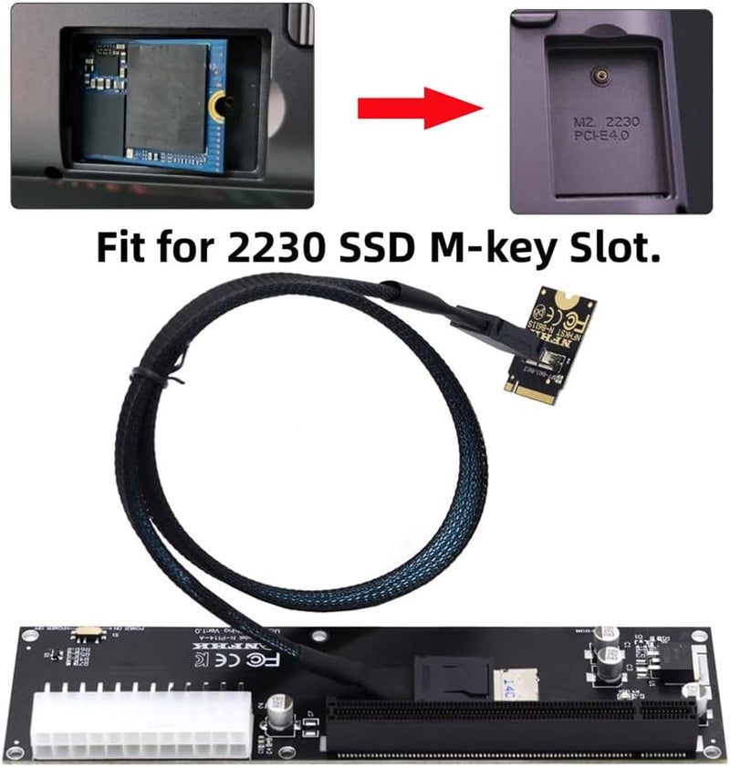 NFHK PCI-E 3.0 M.2 M-Key zu Oculink SFF-8612 SFF-8611 Host Adapter für GPD Win Max2 Externe Grafikka