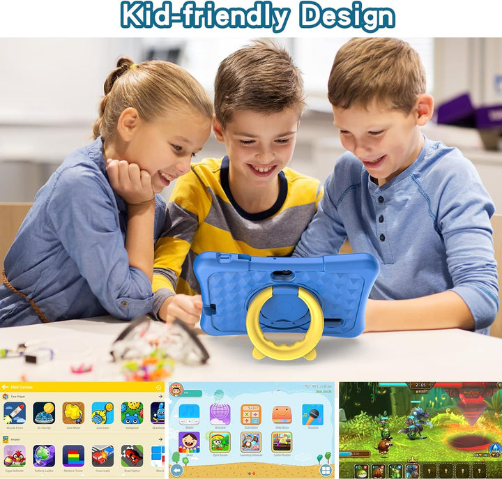 PRITOM 7-Zoll-Kinder-Tablet, Android 11, Quad Core, 2 GB RAM, 32 GB ROM, BT, WLAN, Dual-Kamera, Bild