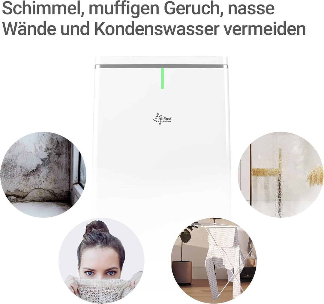 SUNTEC DryFix 20 Lumio Luftentfeuchter – Für Räume bis 63 m2 bzw. 150 m3 – Raumentfeuchter mit 20 l/