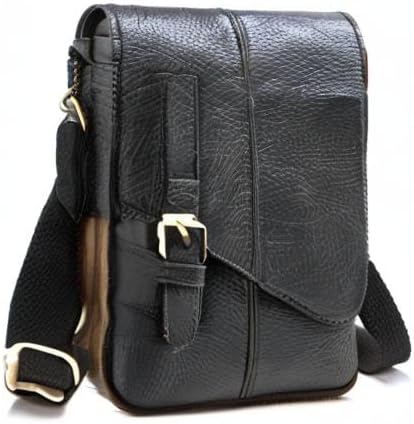 Le'aokuu Herren Verrückt Pferd Leder Tasche Freizeit Universität Schultasche Reisetasche Schultertas