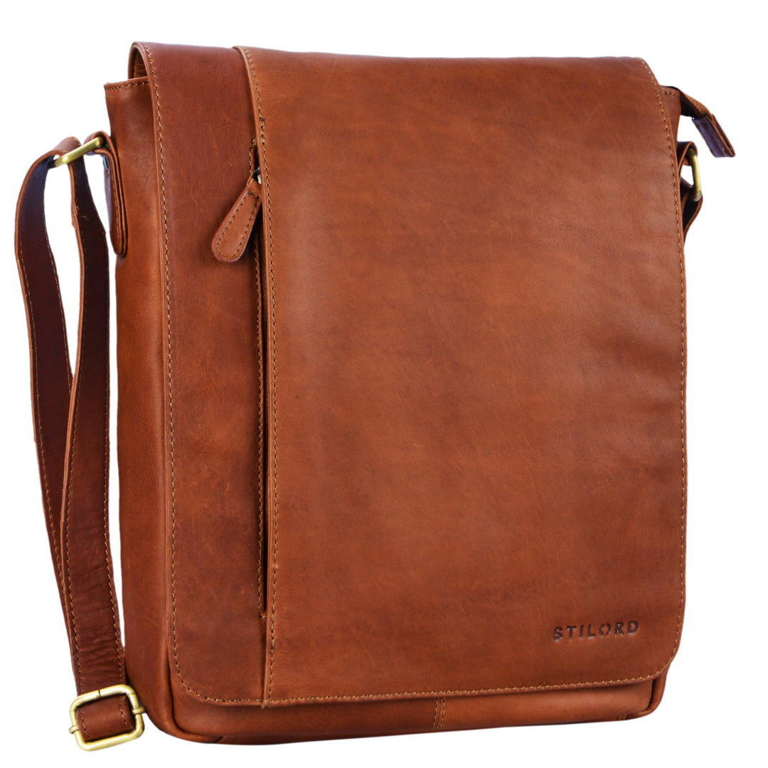 STILORD 'Paul' Umhängetasche Herren Leder Hochformat Messenger Bag im Vintage Design Ledertasche für