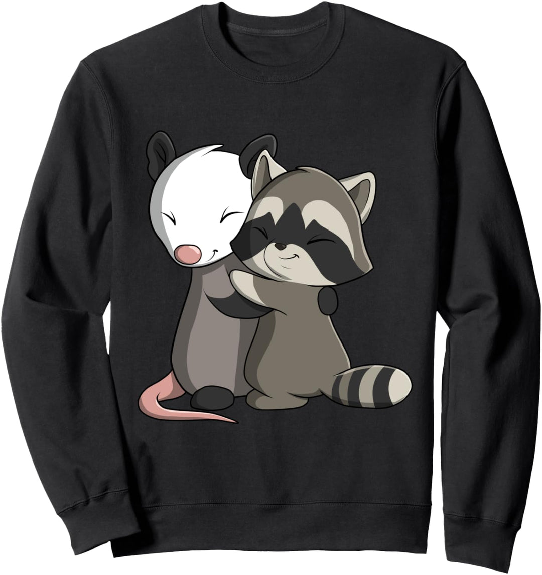 Waschbär umarmt Opossum Sweatshirt