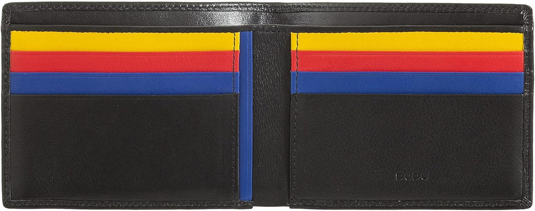 DUDU Herren Brieftasche RFID-Schutz abgeschirmt aus Leder Klein platzsparend mit Kreditkarten-Fächer