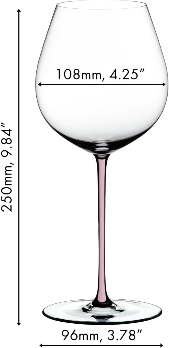 Riedel Fatto A Mano Old World Pinot Noir Glas, 1 Stück, Pink, Pinot Noir