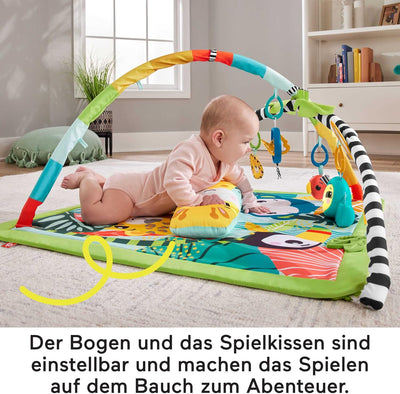 Fisher-Price 3-in-1 Rainforest Spieldecke für Babys, Spielmatte und sensorische Spielzeuge für das S