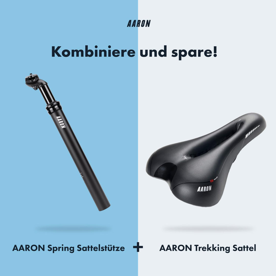 AARON Spring Federsattelstütze mit 27,2, 30,9 oder 31,6 mm Durchmesser - Gefederte Aluminium Sattels