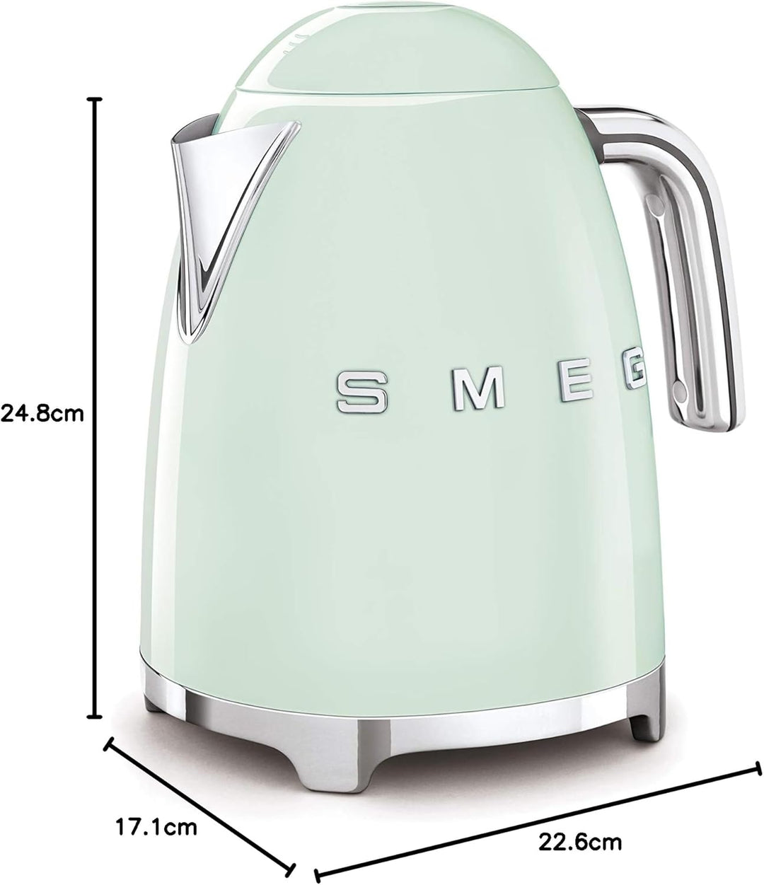 SMEG Elektrischer Wasserkocher KLF03PGEU, 7 Cups, Pastellgrün