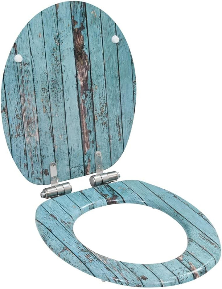 vidaXL Toilettensitz mit Soft Close Deckel Absenkautomatik Altholz-Design WC Sitz Brille Toilettende