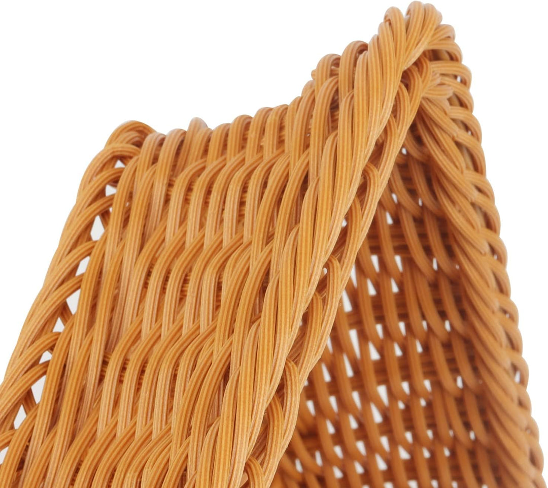 2 Stück Brotkorb Geflochten Rechteckig, 35x25x7,5cm Poly Weidenkorb Brotkorb Geflochten Weide, Resta