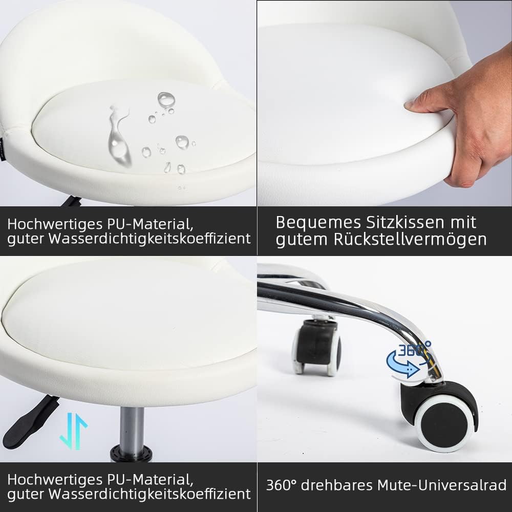 Mingone Bürohocker mit Rollen Sattelhocker mit Niedrige Rückenlehne Ergonomische Arbeitsstuhl Kosmet