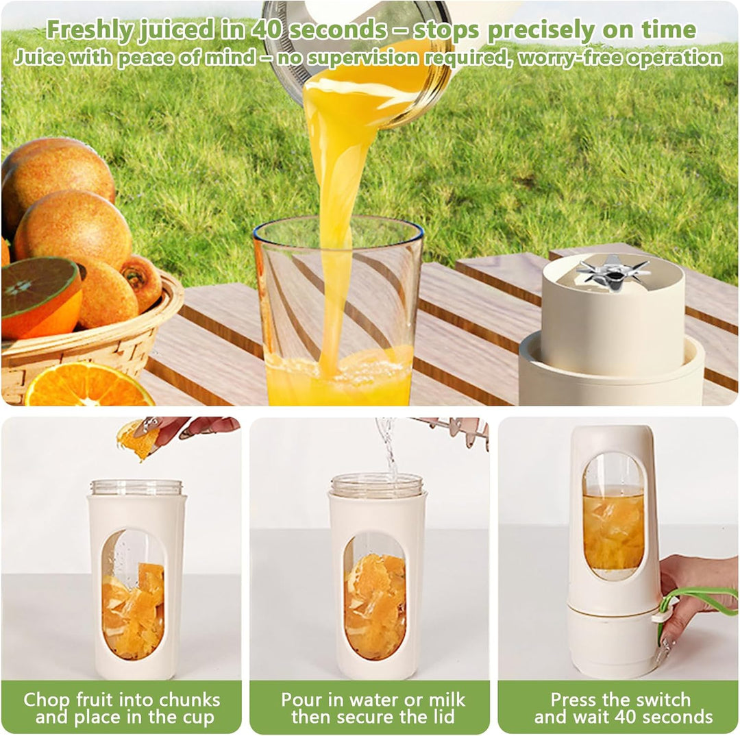 Smoothie Maker to Go, 450ml Tragbarer Mixer, Portable Blender mit 12-Klingen Edelstahl, Mini Mixer f