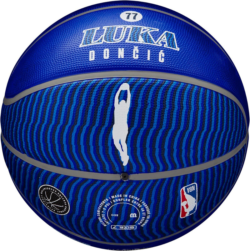 WILSON NBA Player Icon Outdoor Basketball – Grösse 17,8–74,9 cm und Mini-Grösse 7 Luka Doncic, 7 Luk