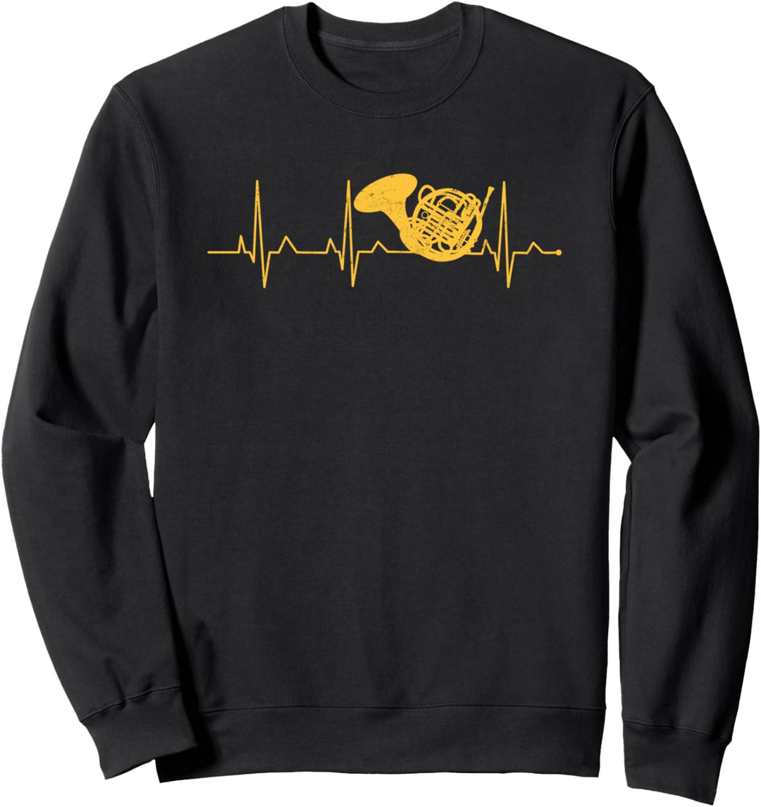 French Horn Music Lover Heartbeat French Horn Sweatshirt
