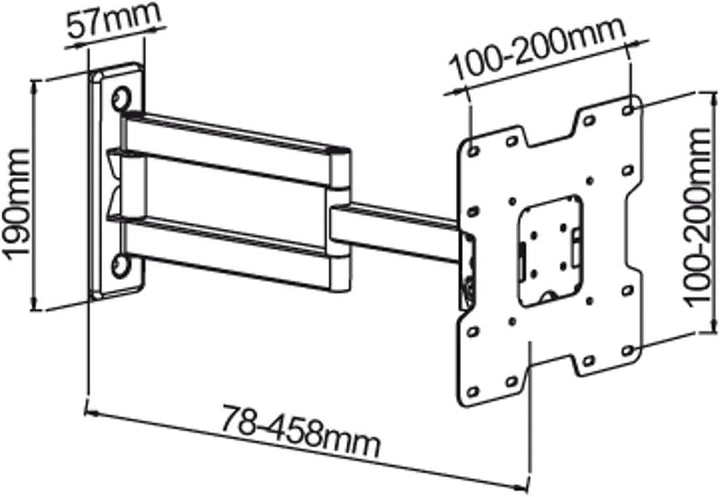 DMP LCD 2703 TV-Wandhalterung (33-76 cm (13-30 Zoll), Wandabstand: 45 cm, VESA 200x200, max. 23kg, n