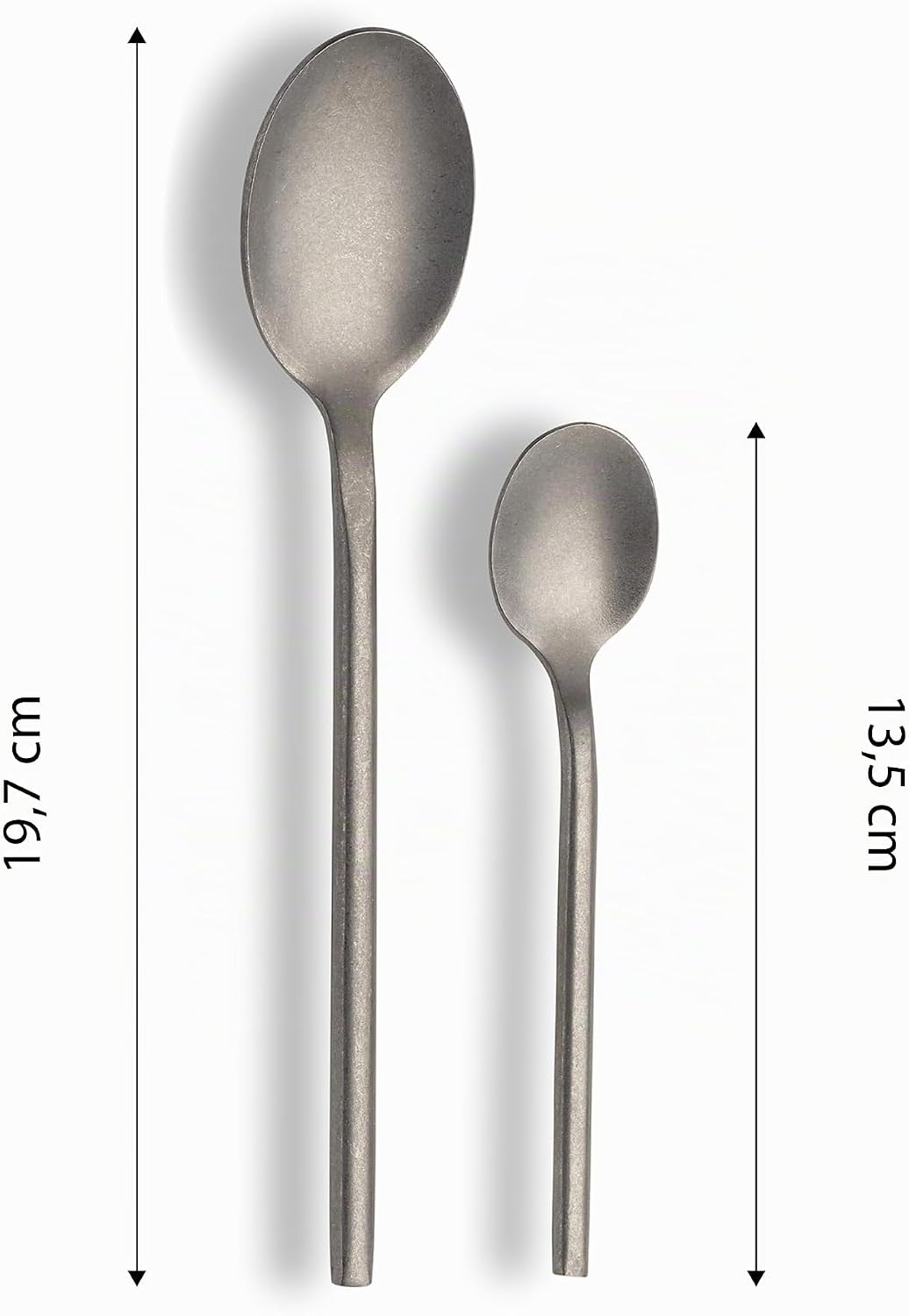 ECHTWERK Tafelbesteck Malou, Stonewashed silber, 16-teilig, Essbesteck für bis zu 4 Personen, Hochwe