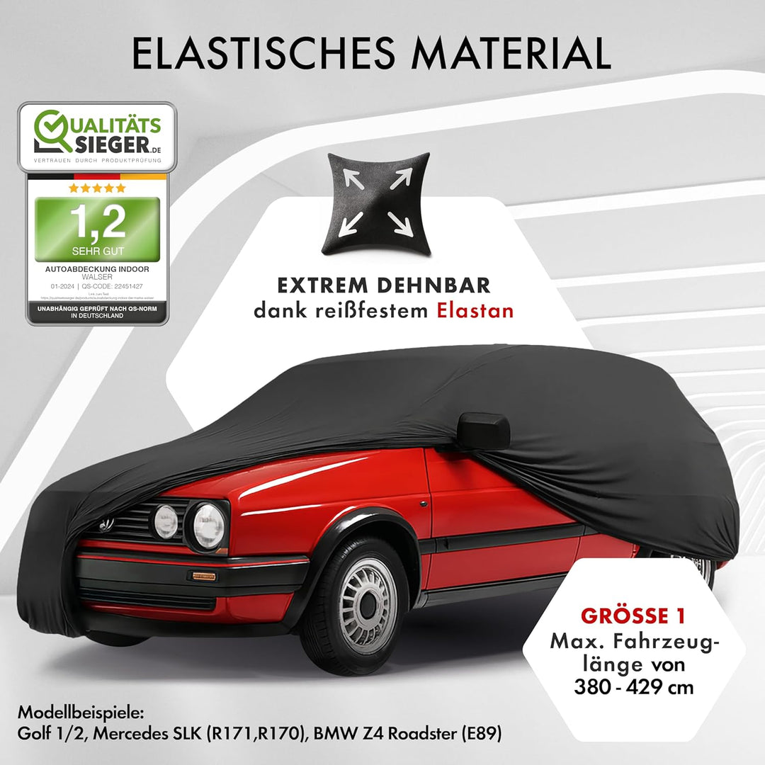 Walser Premium Abdeckung Auto Indoor Stretch Plus Qualitätssieger Sehr Gut* Autoabdeckung Winter Aut