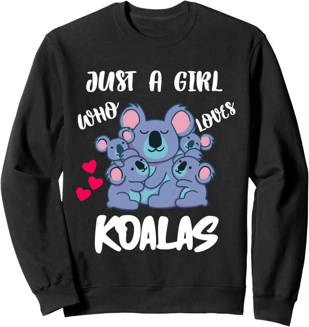Just a Girl Who Loves Koalas Lila Koala Familie Australien Sweatshirt