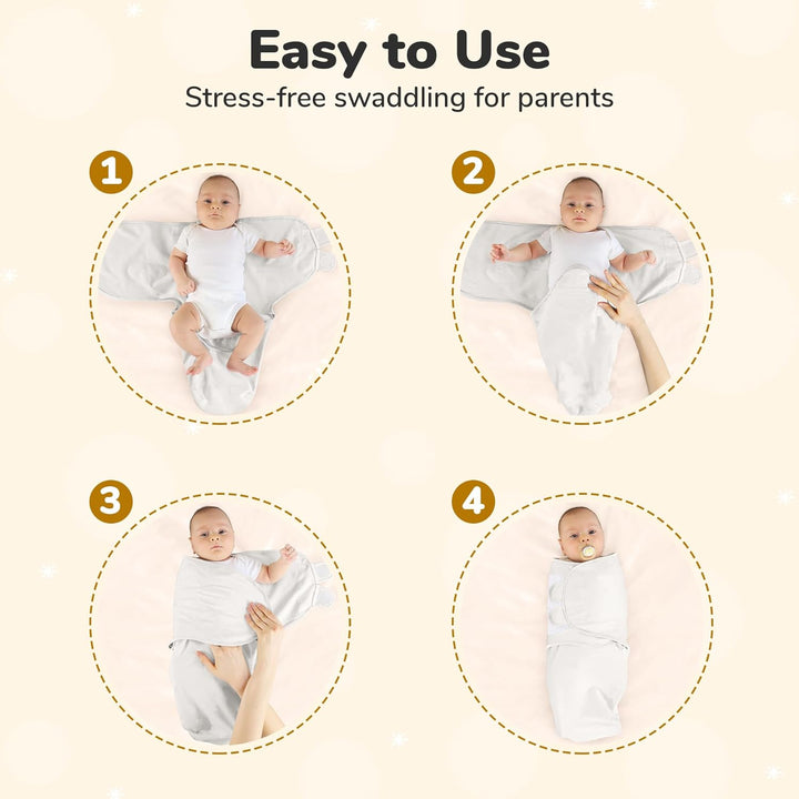 Mama Cheetah Baby Swaddle Blanket mit Zipper - 3er Pack für Neugeborene (0-3 Monate), Bio-Baumwolle,