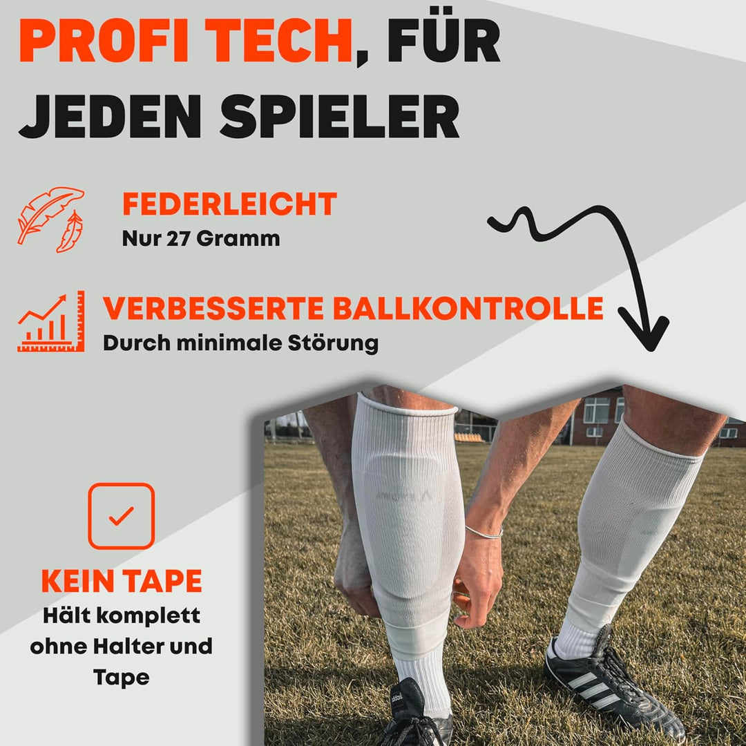 AWOKE® Anpassbare Schienbeinschoner Fussball Herren – Mini Schienbeinschoner für Fussball – Schienbe