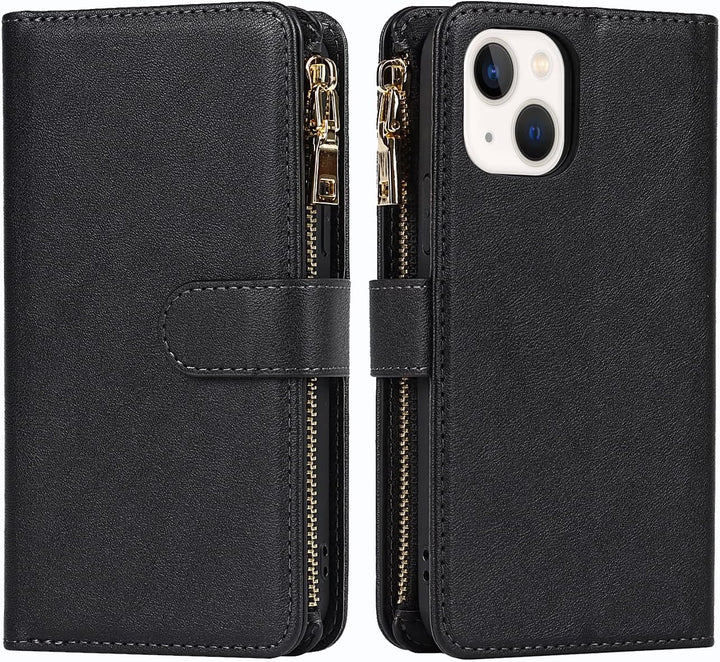 CAVOR Handykette Handyhülle kompatibel mit iPhone 14 Plus Hülle Mit Band,Flip Leder Geldbörse Handyh