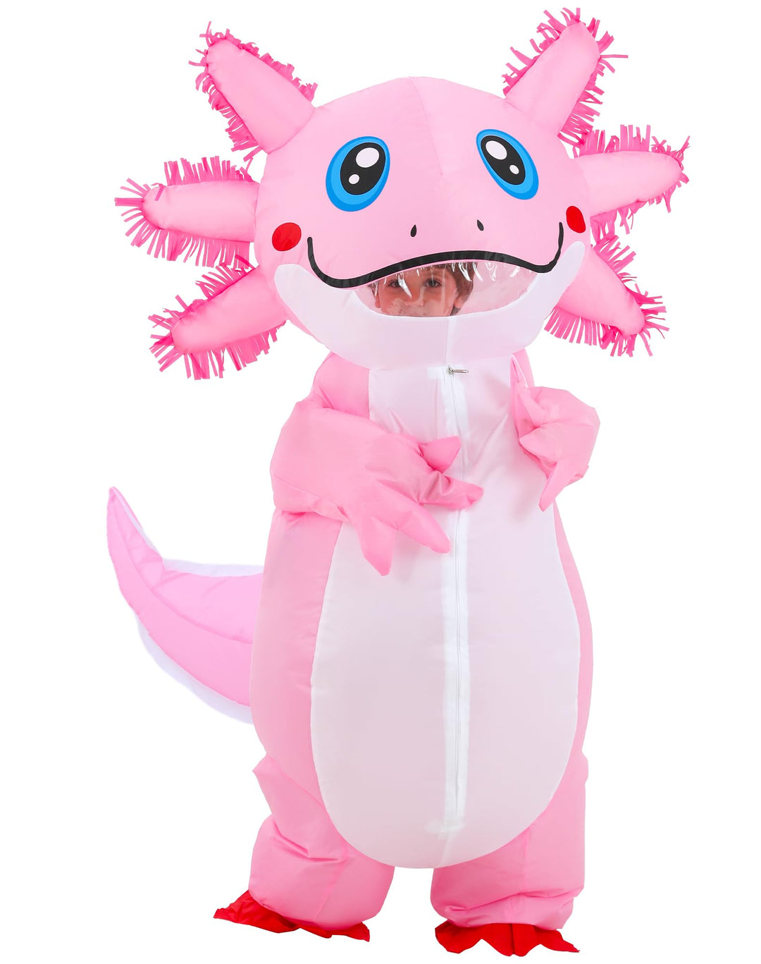 JOYBRO Aufblasbares Axolotl Kostüm, Lustiges Axolotl Kostüm, Perfekt für Halloween, Karneval, Cospla