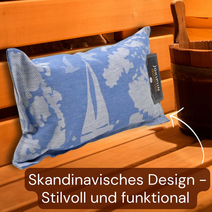 Jokipiin Premium Saunakissen 40 x 22 cm | 100% Made in Finland | ReisekissenLeinen Baumwolle