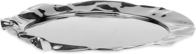 Alessi 90039 Tablett rund, Edelstahl, silber, 7 x 44,5 x 14,5 cm, Einheiten, 1.0, Silber