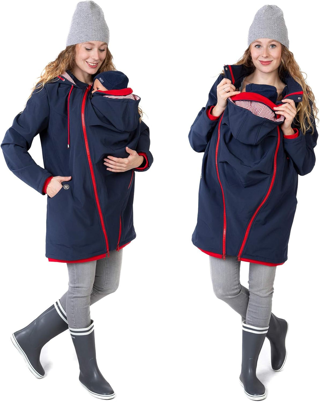 Viva la Mama – Allwetter Funktionsjacke für Mama und Baby, Umstandsjacke + Tragejacke - MELLORY L Vo