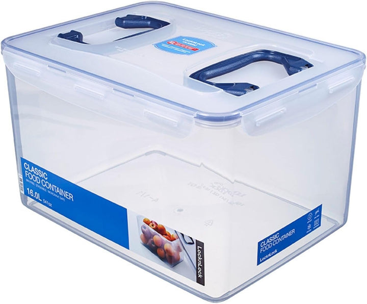 LocknLock PP CLASSIC Aufbewahrungsbox mit Deckel und Griffen | 16 L, 361 x 274 x 212 mm | 100 % Luft