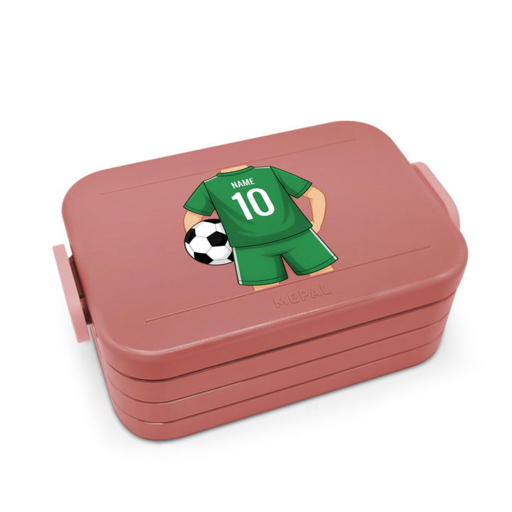printplanet® Personalisierbare Brotdose „Layout Trikot Grün“ – Lunchbox/Bento Box von Mepal – mit ei