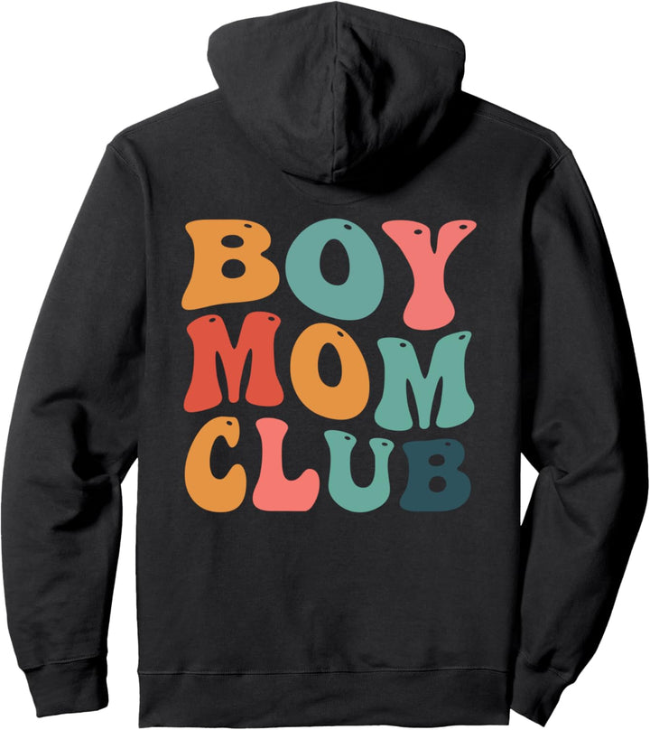 Groovy Boy Mom Club Retro Cool Moms Club vorne und hinten Pullover Hoodie