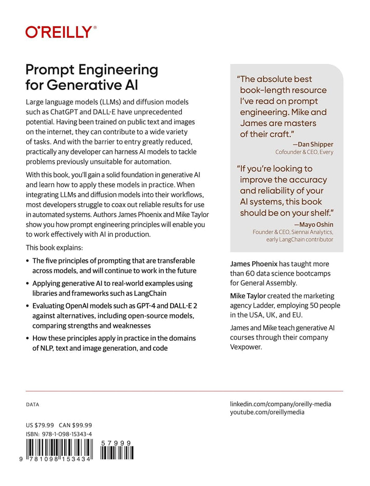 Prompt Engineering for Generative AI: Future-Proof Inputs for Reliable AI Outputs