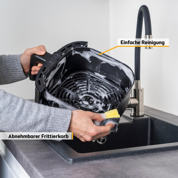 TZS First Austria Air Fryer | 5,8 L | 80-200°C | 8 Programme | Digitalsteuerung | Antihaftbeschichtu